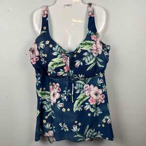 NWT Becca Tankini Floral Top Size 3X